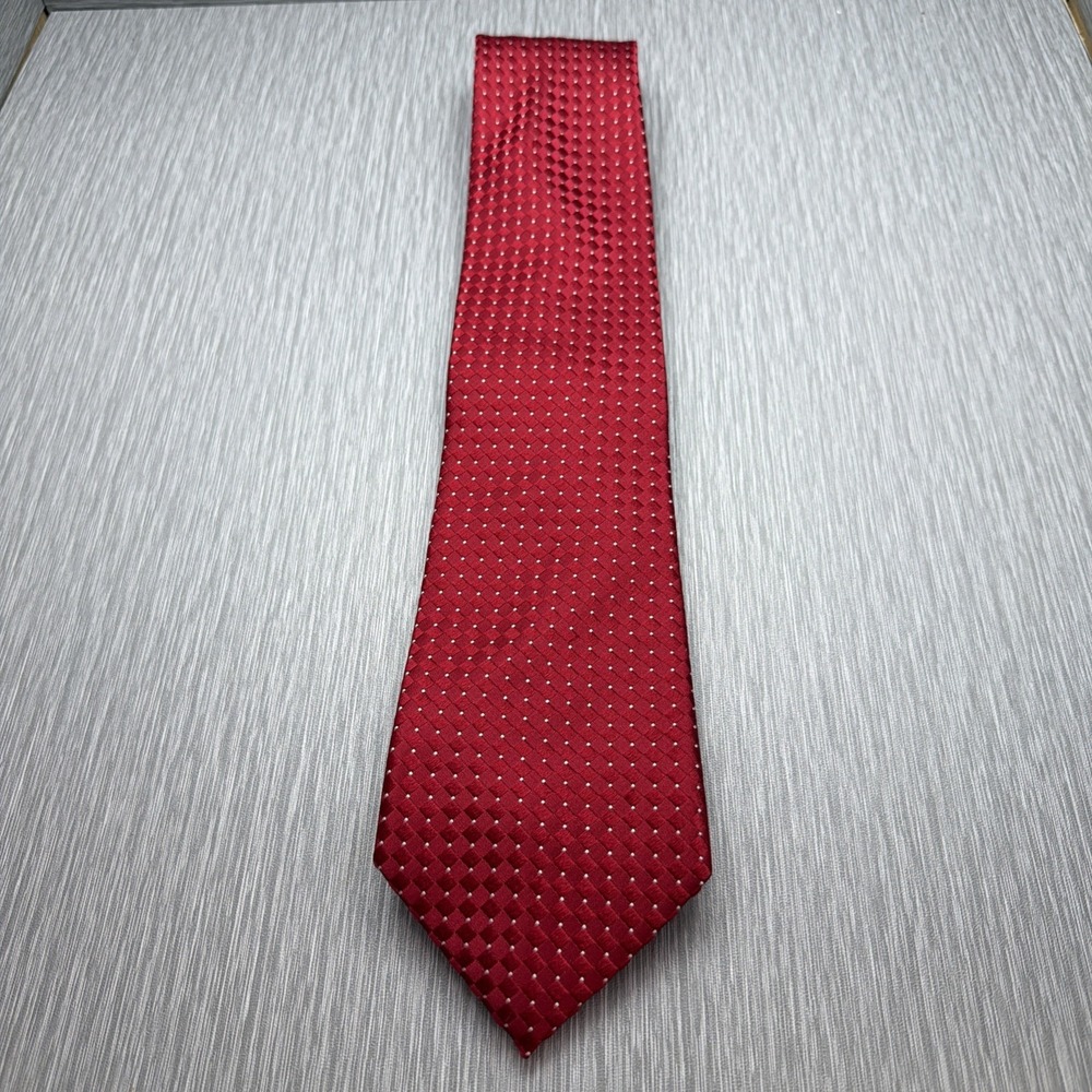 Donald J. Trump‎ Gold Bar Collection Silk Tie Men's Red Geometric Necktie